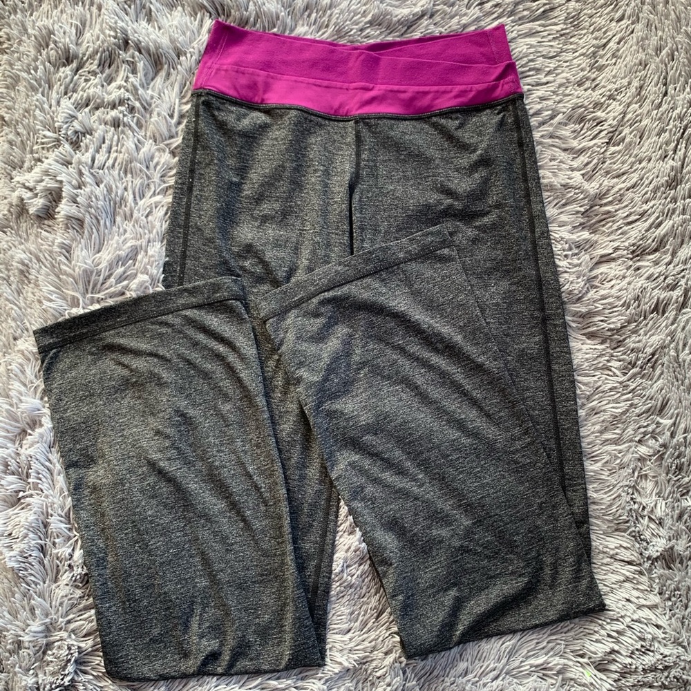 Lululemon Flare Leggings Grey Magenta Size 6